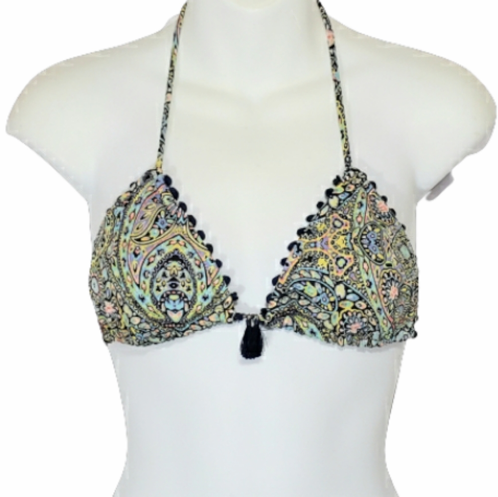 Victoria's Secret Tiny Triangle Tassel Bikini Top Size Small Swimwear